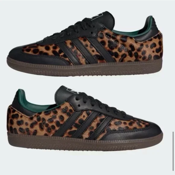 RARE NEW Adidas Samba OG Cheetah Leopard Black Green Womens 8 Mens 7 Sneakers - Picture 13 of 15